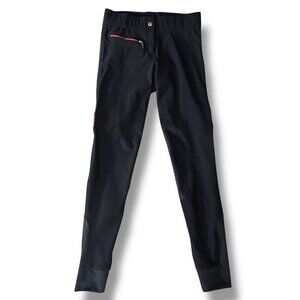 Dover Saddlery Womens Riding Pants Sz 26 Black Red Breeches Equestrian
